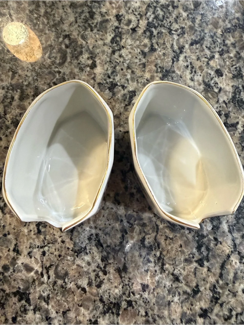 Vintage White Porcelain Floral Spoon Holder Dishes
